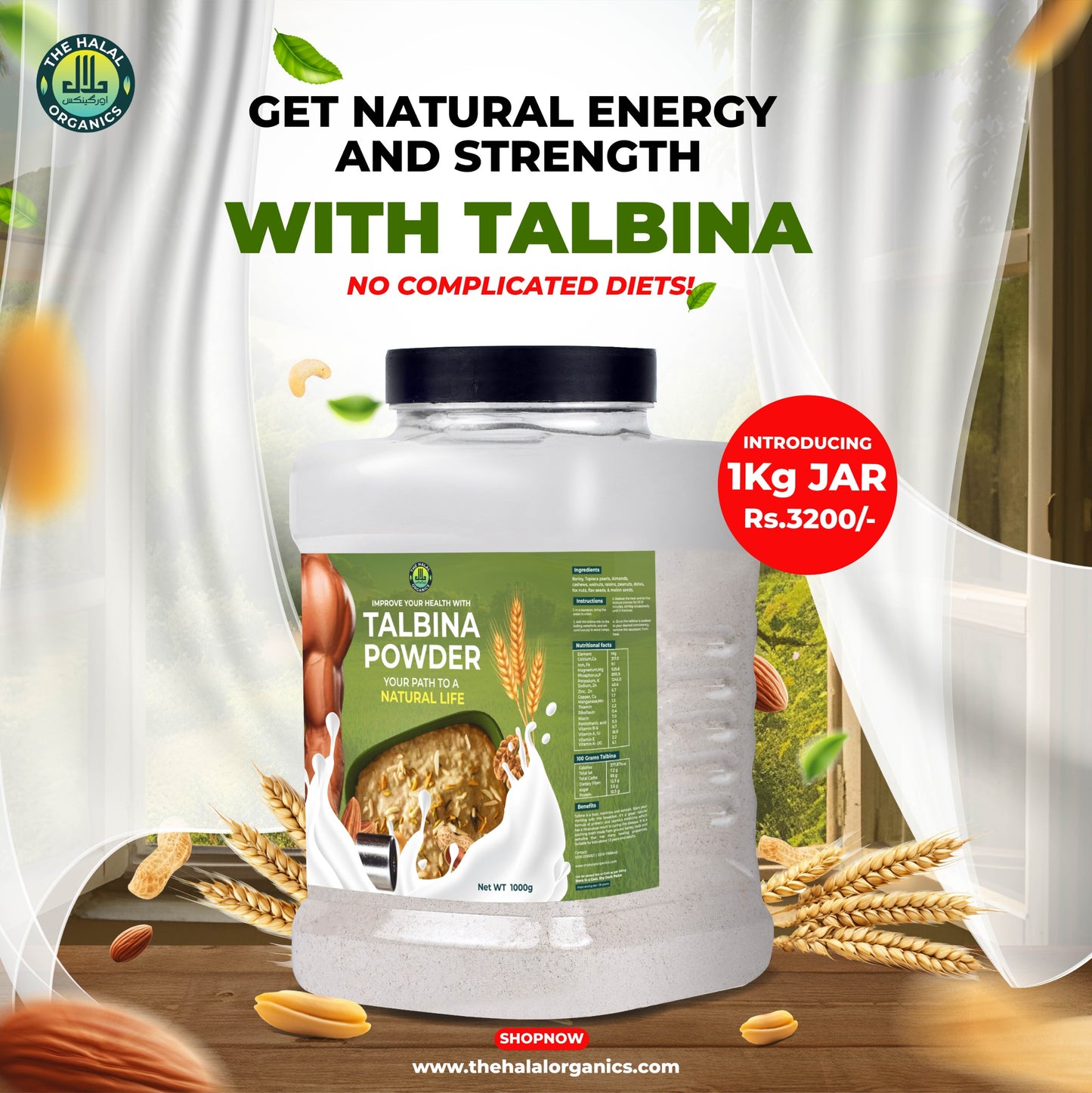 Halal Organics Talbina Powder 1 KG Jar